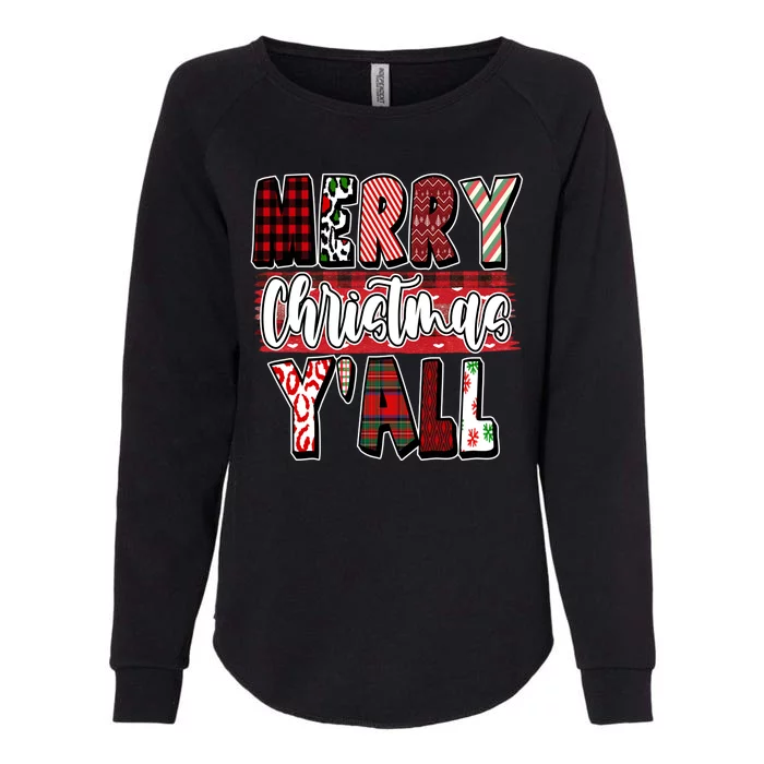 Merry Christmas Yall Holiday Festive Fun Womens California Wash Sweatshirt