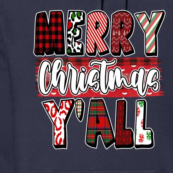 Merry Christmas Yall Holiday Festive Fun Premium Hoodie