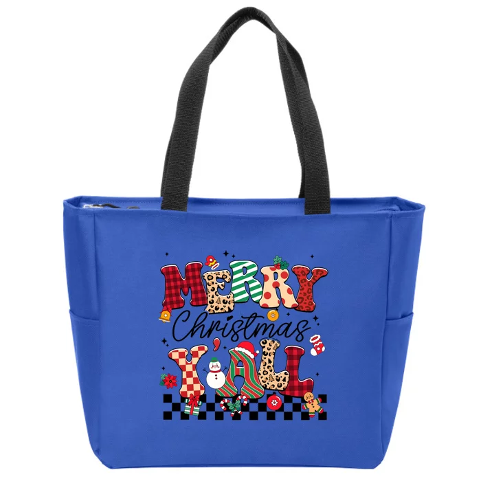 Merry Christmas Y’All Xmas Holiday Matching Family Zip Tote Bag