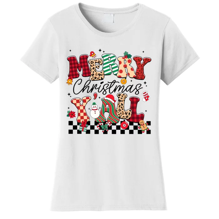 Merry Christmas Y’All Xmas Holiday Matching Family Women's T-Shirt