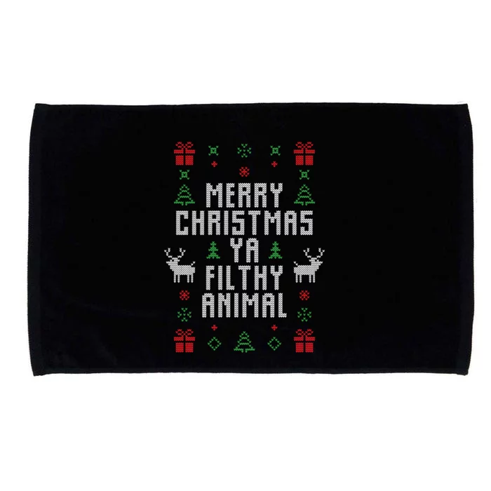 Merry Christmas Ya Filthy Animal Ugly Christmas Sweater Classic Microfiber Hand Towel