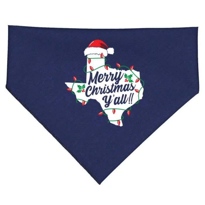 Merry Christmas Y'All Texas State Texan USA-Made Doggie Bandana