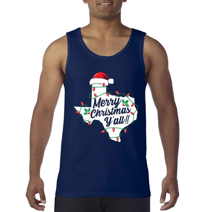 Merry Christmas Y'All Texas State Texan Tank Top