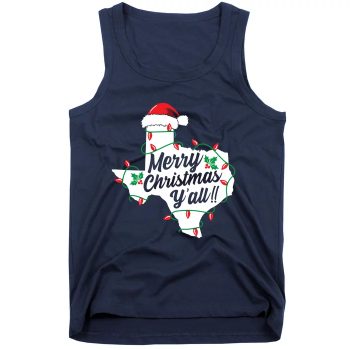 Merry Christmas Y'All Texas State Texan Tank Top