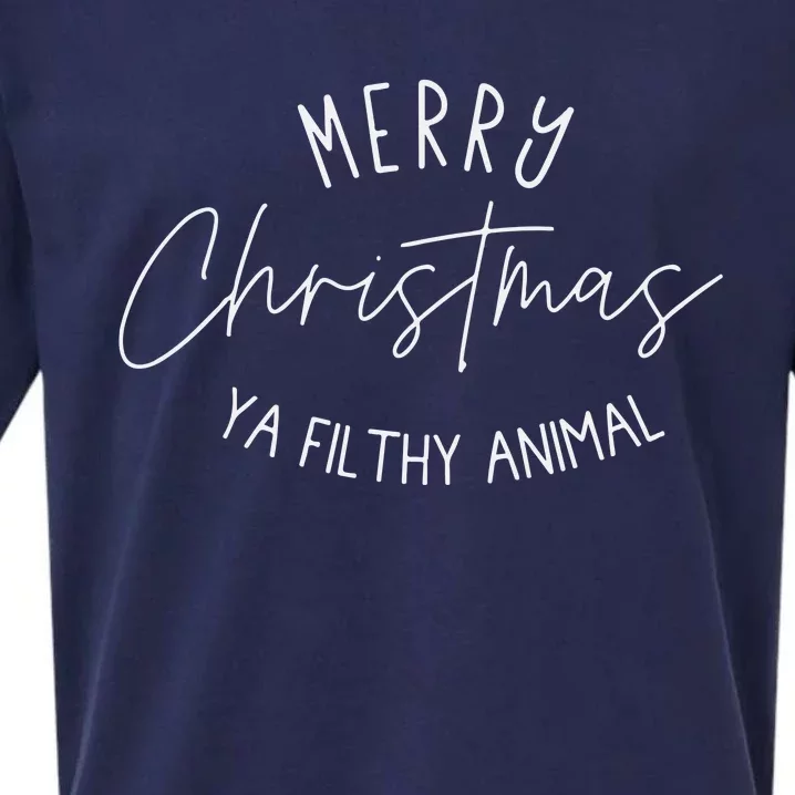 Merry Christmas Ya Filthy Animal Funny Christmas Sueded Cloud Jersey T-Shirt