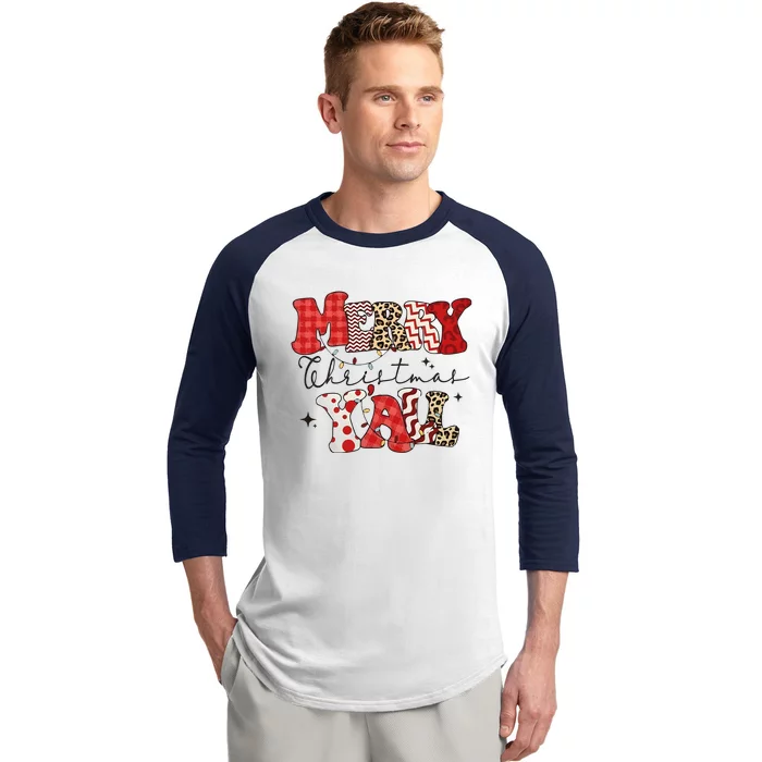 Merry Christmas YAll Holiday Season Matching Group Matching Family Baseball Sleeve Shirt