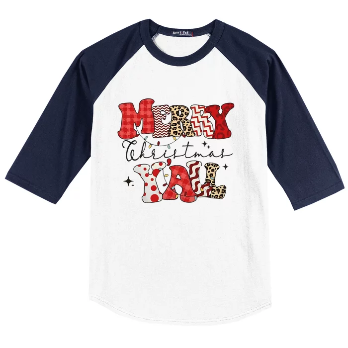 Merry Christmas YAll Holiday Season Matching Group Matching Family Baseball Sleeve Shirt