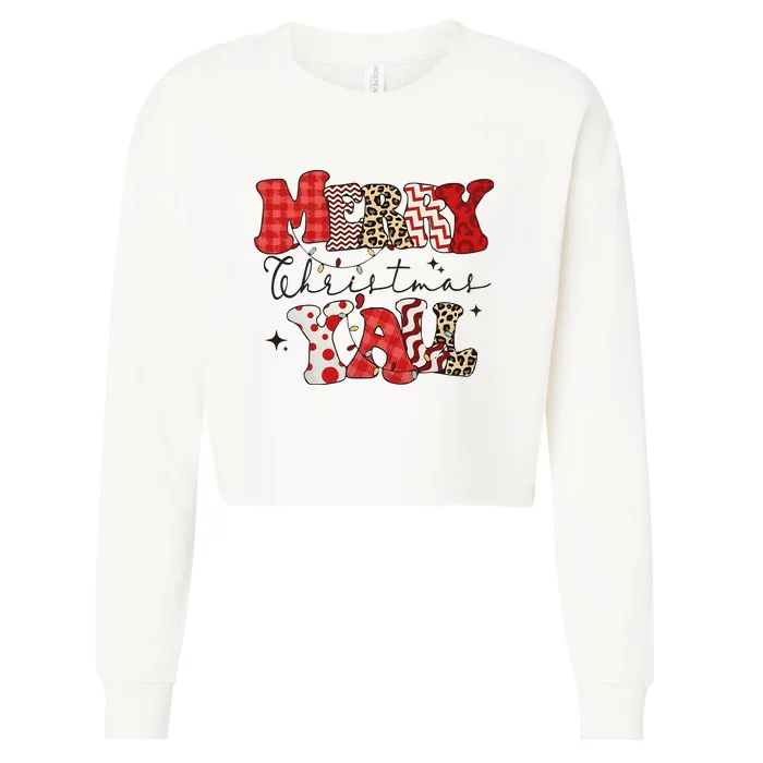 Merry Christmas YAll Holiday Season Matching Group Matching Family Cropped Pullover Crew