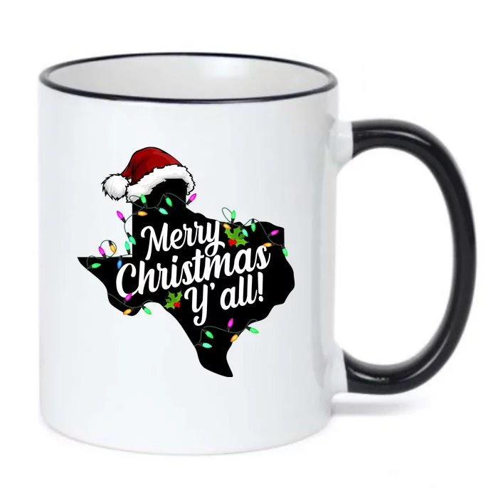 Merry Christmas Y'all Texas State Black Color Changing Mug