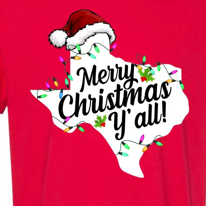 Merry Christmas Y'all Texas State Garment-Dyed Heavyweight T-Shirt