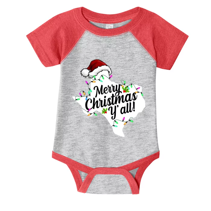 Merry Christmas Y'all Texas State Infant Baby Jersey Bodysuit