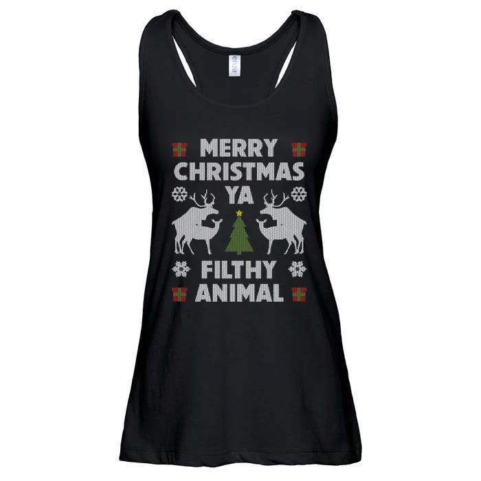 Merry Christmas Ya Filthy Animal Ladies Essential Flowy Tank