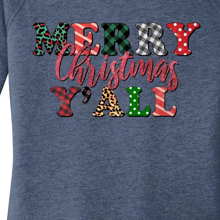 Merry Christmas Y'All Women's Perfect Tri Tunic Long Sleeve Shirt