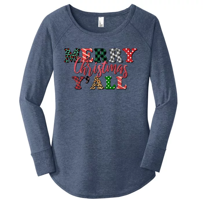 Merry Christmas Y'All Women's Perfect Tri Tunic Long Sleeve Shirt