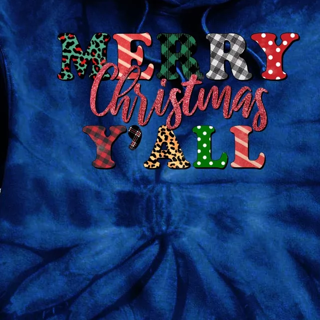 Merry Christmas Y'All Tie Dye Hoodie