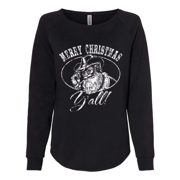 Merry Christmas Y'all Country Cowboy Santa Claus Womens California Wash Sweatshirt