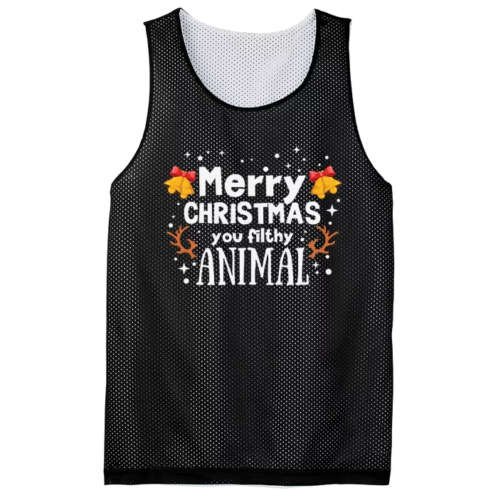 Merry Christmas You Filthy Animal Mesh Reversible Basketball Jersey Tank