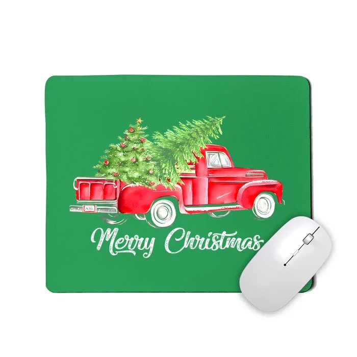 Merry Christmas Yall Funny Red Truck xmas tree Gift Mousepad