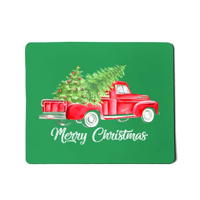 Merry Christmas Yall Funny Red Truck xmas tree Gift Mousepad