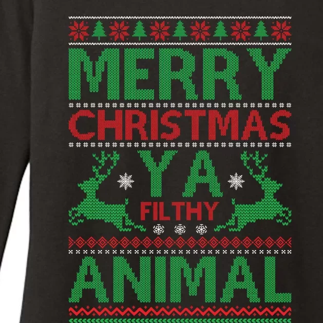 Merry Christmas Ya Filthy Animal Ugly Christmas Womens CVC Long Sleeve Shirt