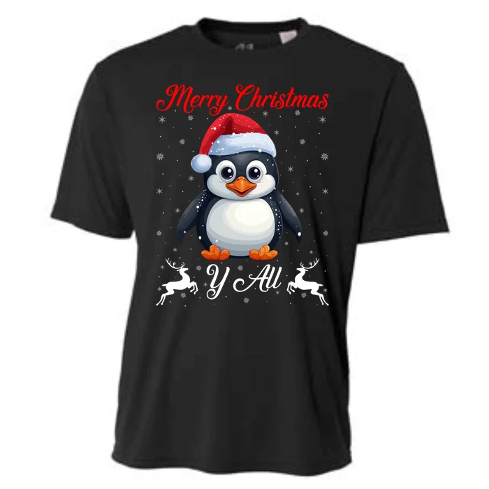 Merry Christmas Y All Xmas Holiday Santa Penguin Christmas Meaningful Gift Cooling Performance Crew T-Shirt