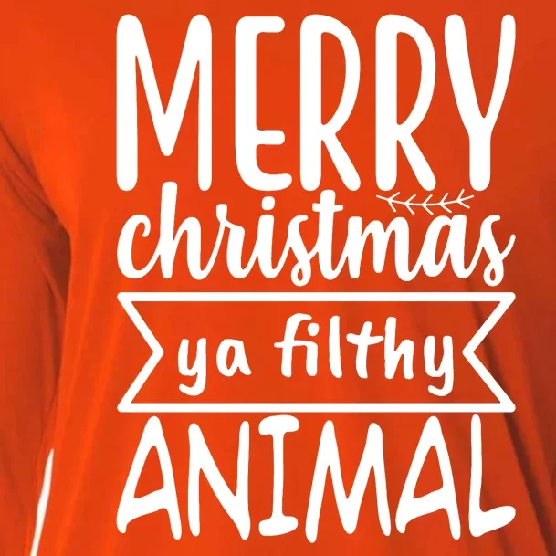 Merry Christmas Ya Filthy Animal Funny Holiday Cooling Performance Long Sleeve Crew