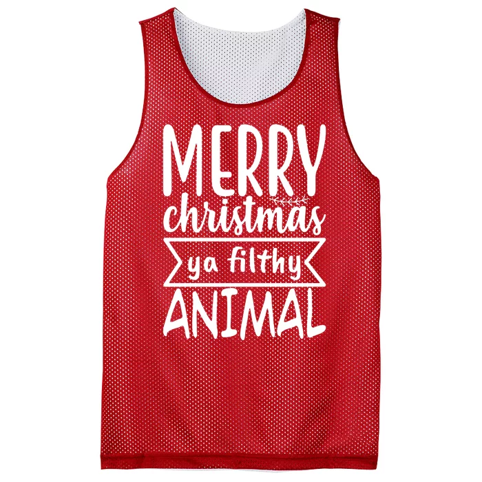 Merry Christmas Ya Filthy Animal Funny Holiday Mesh Reversible Basketball Jersey Tank