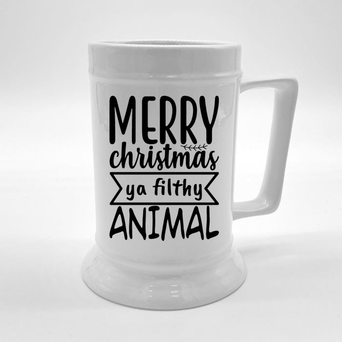 Merry Christmas Ya Filthy Animal Funny Holiday Front & Back Beer Stein