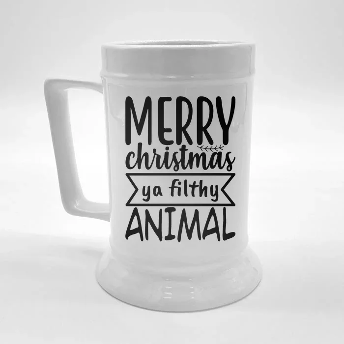 Merry Christmas Ya Filthy Animal Funny Holiday Front & Back Beer Stein