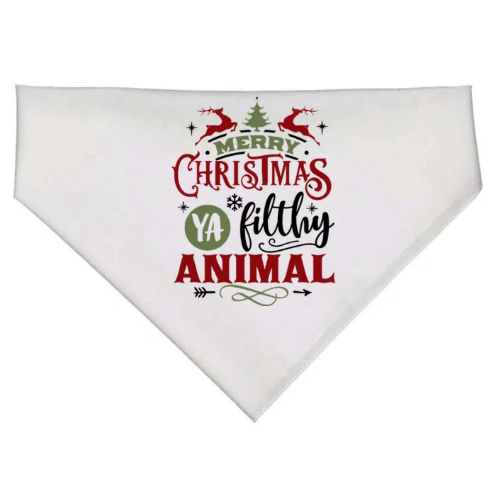 Merry Christmas Ya Filthy Animal Funny Xmas USA-Made Doggie Bandana