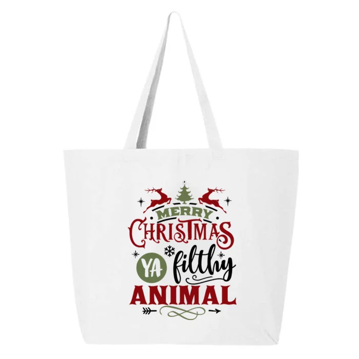 Merry Christmas Ya Filthy Animal Funny Xmas 25L Jumbo Tote