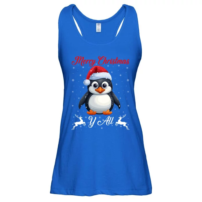 Merry Christmas Y All Xmas Holiday Santa Penguin Christmas Cute Gift Ladies Essential Flowy Tank