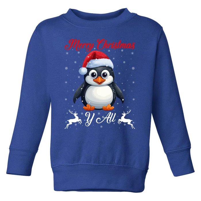 Merry Christmas Y All Xmas Holiday Santa Penguin Christmas Cute Gift Toddler Sweatshirt