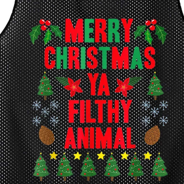 Merry Christmas Ya Filthy Animals Christmas Tee Shirt Mesh Reversible Basketball Jersey Tank