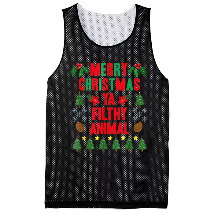 Merry Christmas Ya Filthy Animals Christmas Tee Shirt Mesh Reversible Basketball Jersey Tank