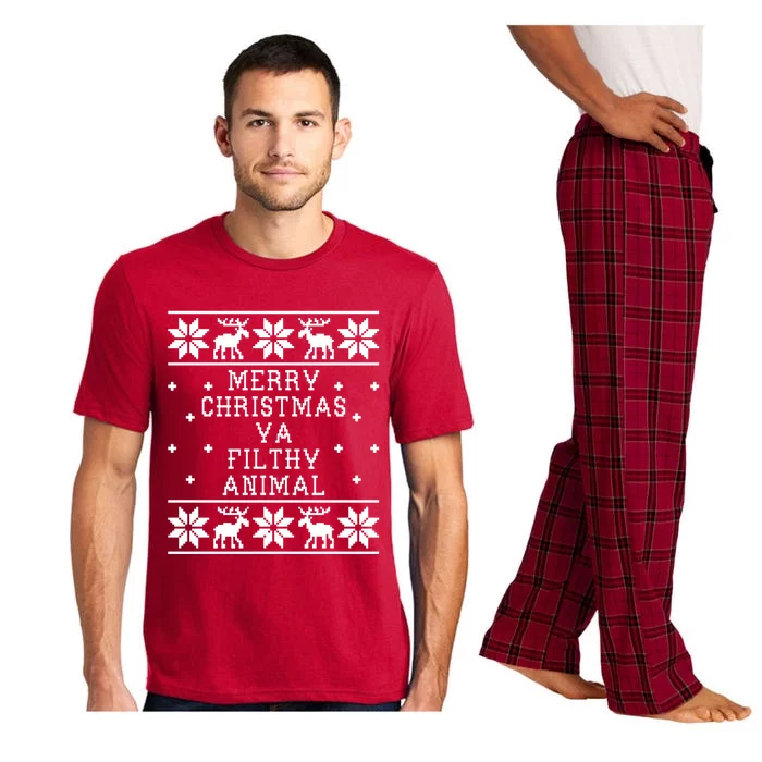 Merry Christmas Ya Filthy Animal Funny Ugly Christmas Pajama Set