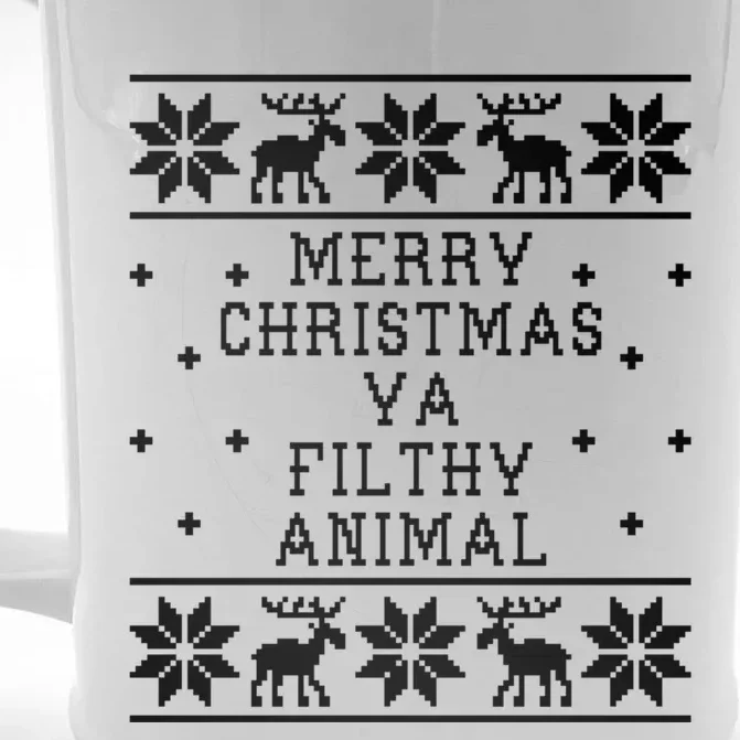 Merry Christmas Ya Filthy Animal Funny Ugly Christmas Front & Back Beer Stein