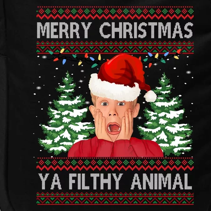 Merry Christmas Ya Filthy Animal Funny Ugly Christmas Impact Tech Backpack