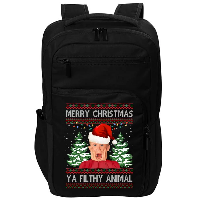 Merry Christmas Ya Filthy Animal Funny Ugly Christmas Impact Tech Backpack