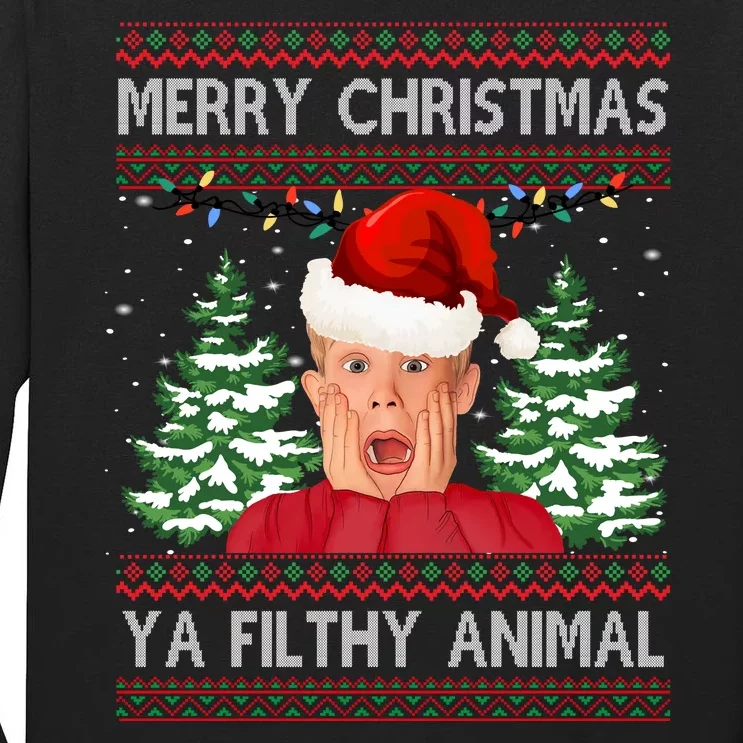 Merry Christmas Ya Filthy Animal Funny Ugly Christmas Tall Long Sleeve T-Shirt