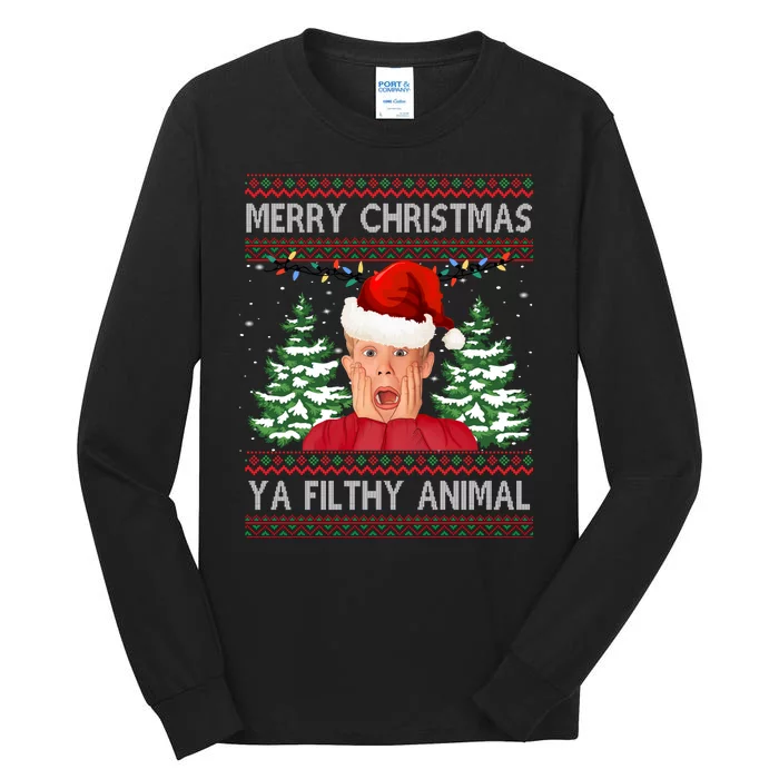 Merry Christmas Ya Filthy Animal Funny Ugly Christmas Tall Long Sleeve T-Shirt