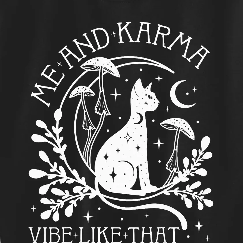 Mystical Cat Zodiac Embracing the Karma Vibe Kids Sweatshirt