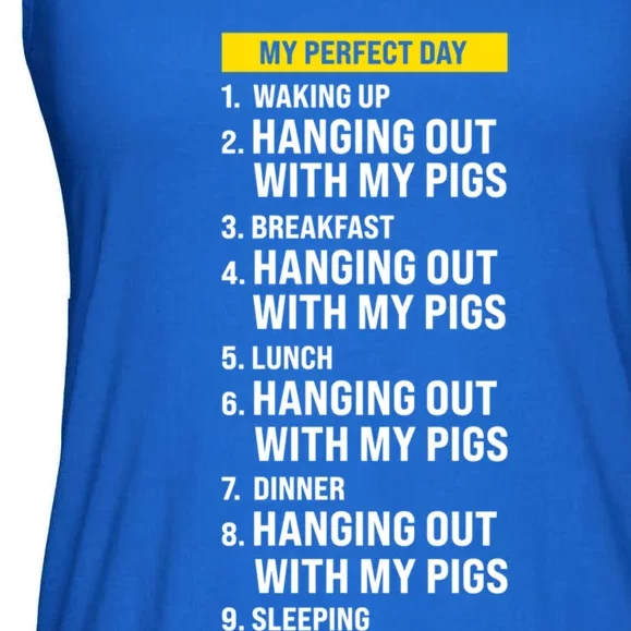 My Day 1 Waking Up 2 Hanging Out With My Pigs Pigs Gift Ladies Essential Flowy Tank