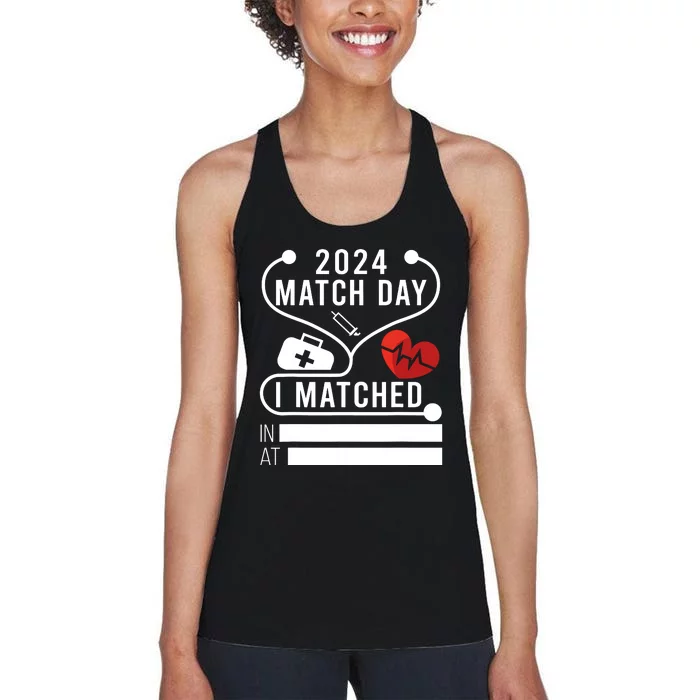 Match Day 2024 Medical School Residency Medicine Physicians Women's Racerback Tank