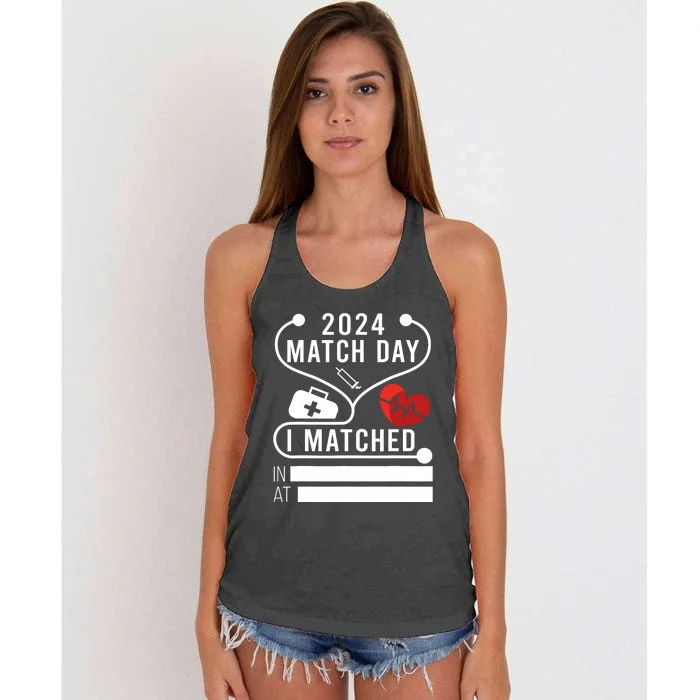 Match Day 2024 Medical School Residency Medicine Physicians Women's Knotted Racerback Tank