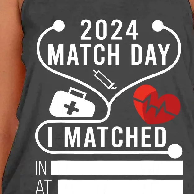 Match Day 2024 Medical School Residency Medicine Physicians Women's Knotted Racerback Tank