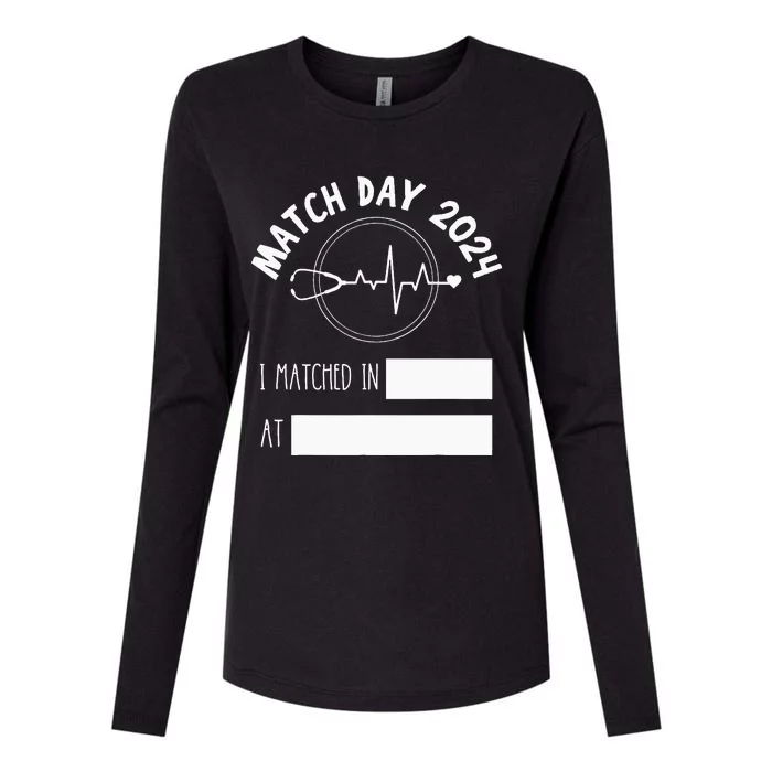 Match Day 2024 Future Doctor Physician Residency Fill In Womens Cotton Relaxed Long Sleeve T-Shirt