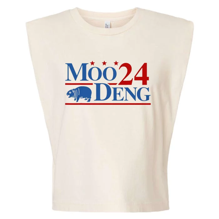 Moo Deng 2024 Moo Deng Moo Deng Cute Baby Hippo Garment-Dyed Women's Muscle Tee