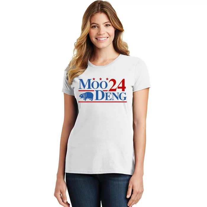 Moo Deng 2024 Moo Deng Moo Deng Cute Baby Hippo Women's T-Shirt