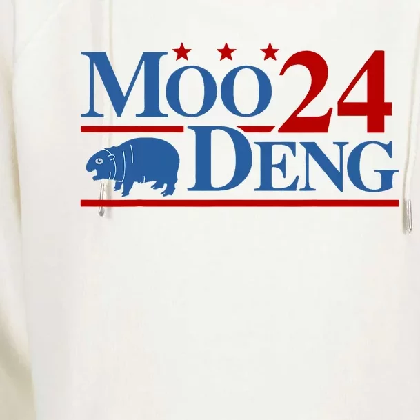 Moo Deng 2024 Cute Hippo Moo Deng Zoo For Animal Lovers Womens Funnel Neck Pullover Hood